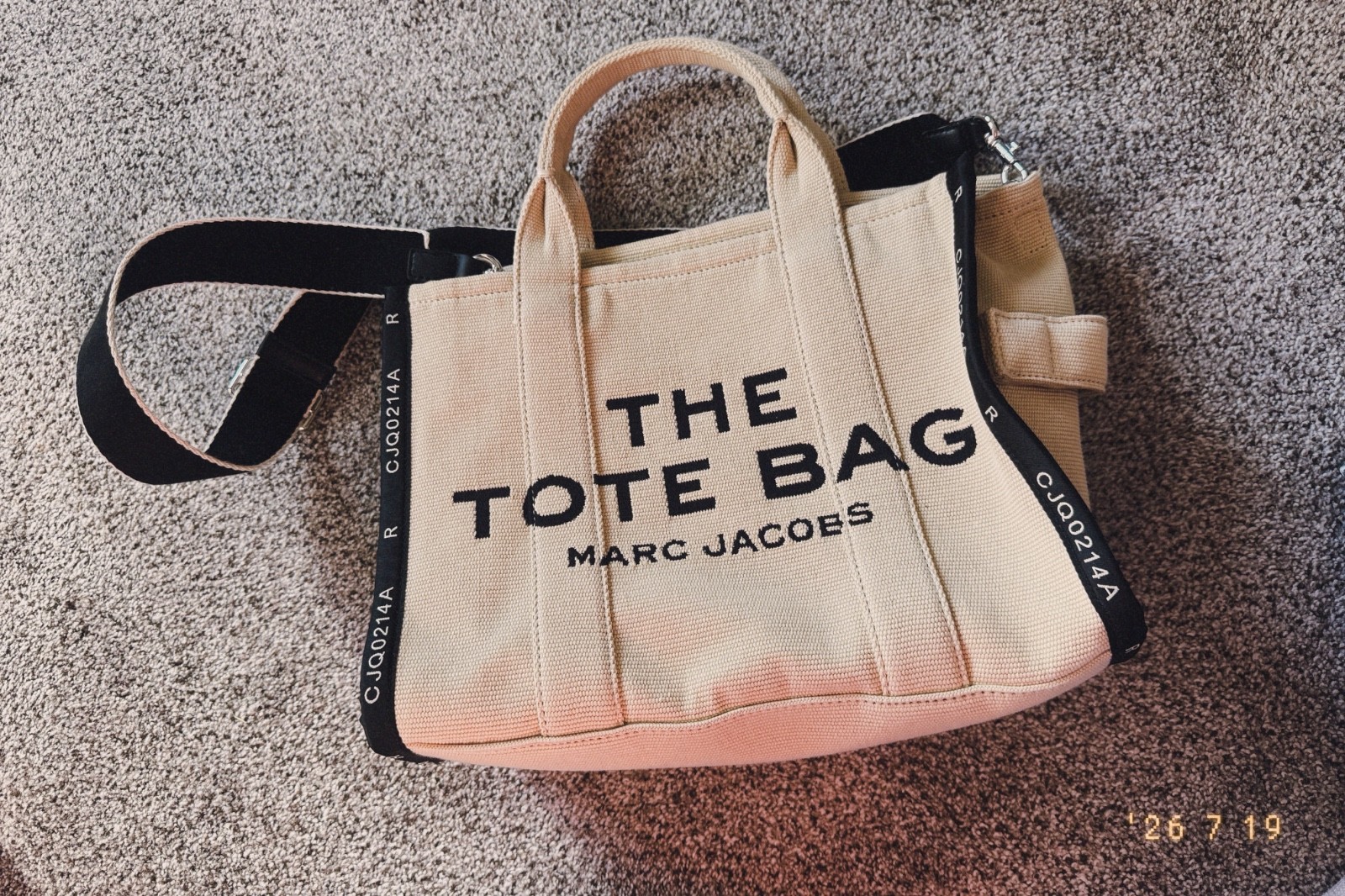 1984 N.Y.C. Black & Beige Designer Marc Jacobs Tote Bag