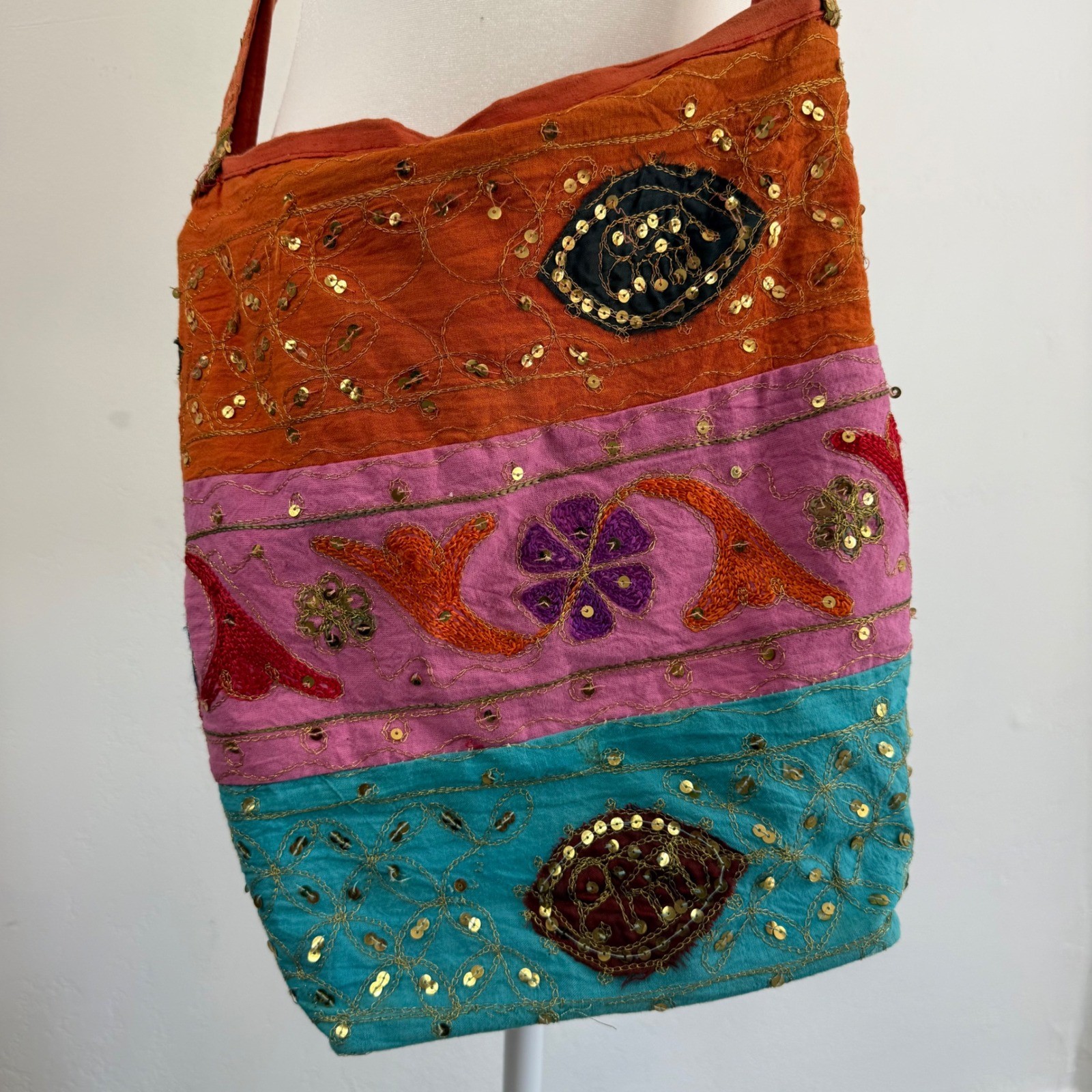 Handmade Patchwork Embroidered Crossbody Bag Indian Boho Festival Hippie Gypsy