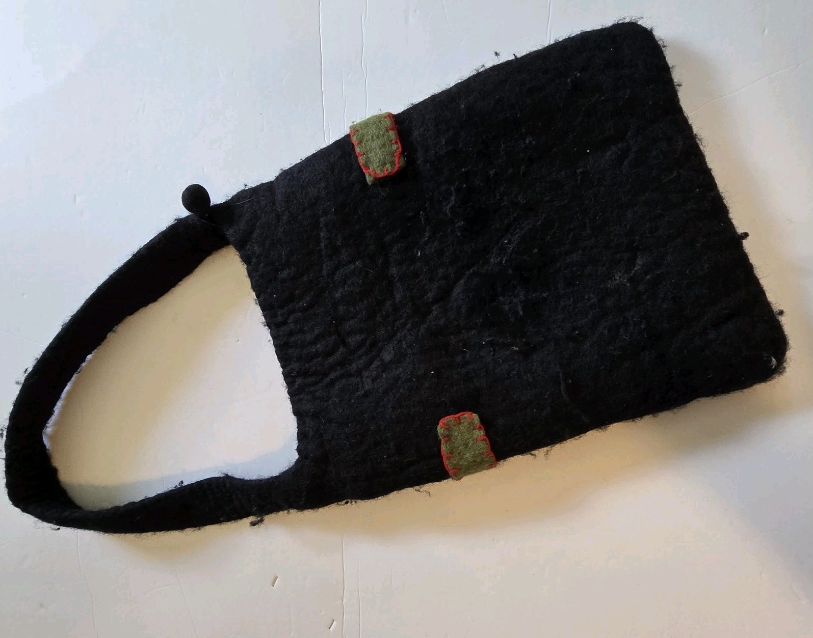 Anthropologie Rising Tide Felt Wool Handbag Applique Artsy Nepal Funky Colorful