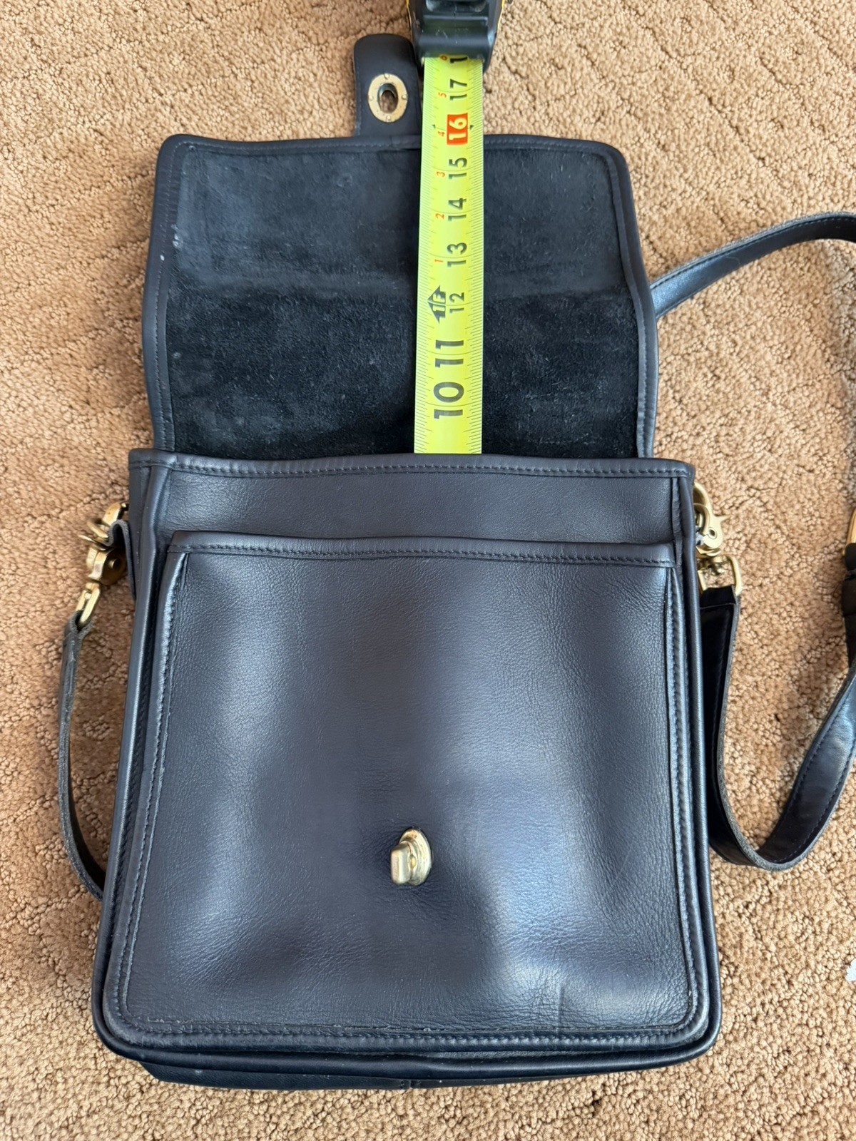 Coach Station Black Leather Crossbody Bag Satchel Purse Vintage # 5130 READ*