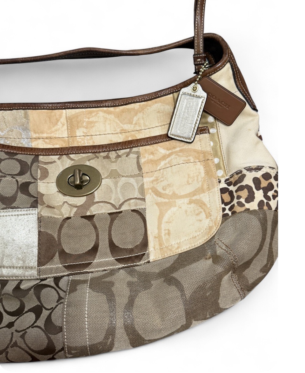 VTG Y2K Large Coach Patchwork Hobo Leopard Zebra Monogram Turn Lock w/ Hangtags