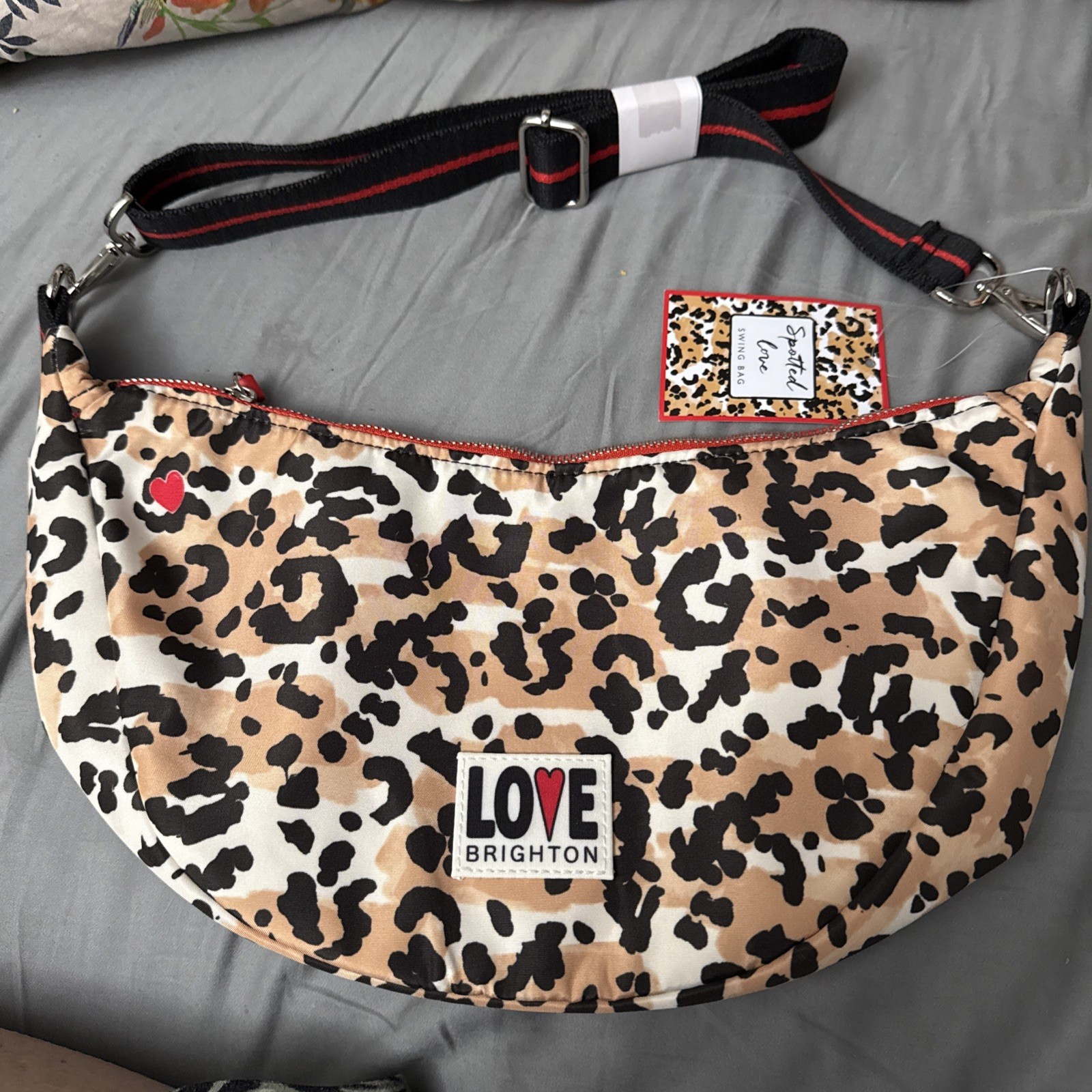 NWT Brighton Spotted Love Swing Bag TAGS Brand New Crossbody Leopard