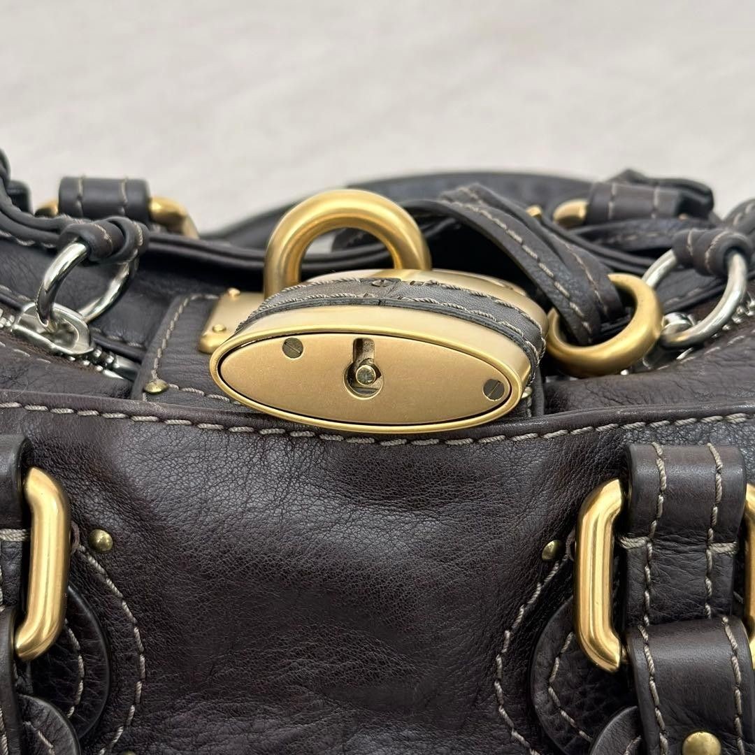 Chloe Mini Paddington Dark Brown Leather Satchel Bag Rare Archive Vintage Auth