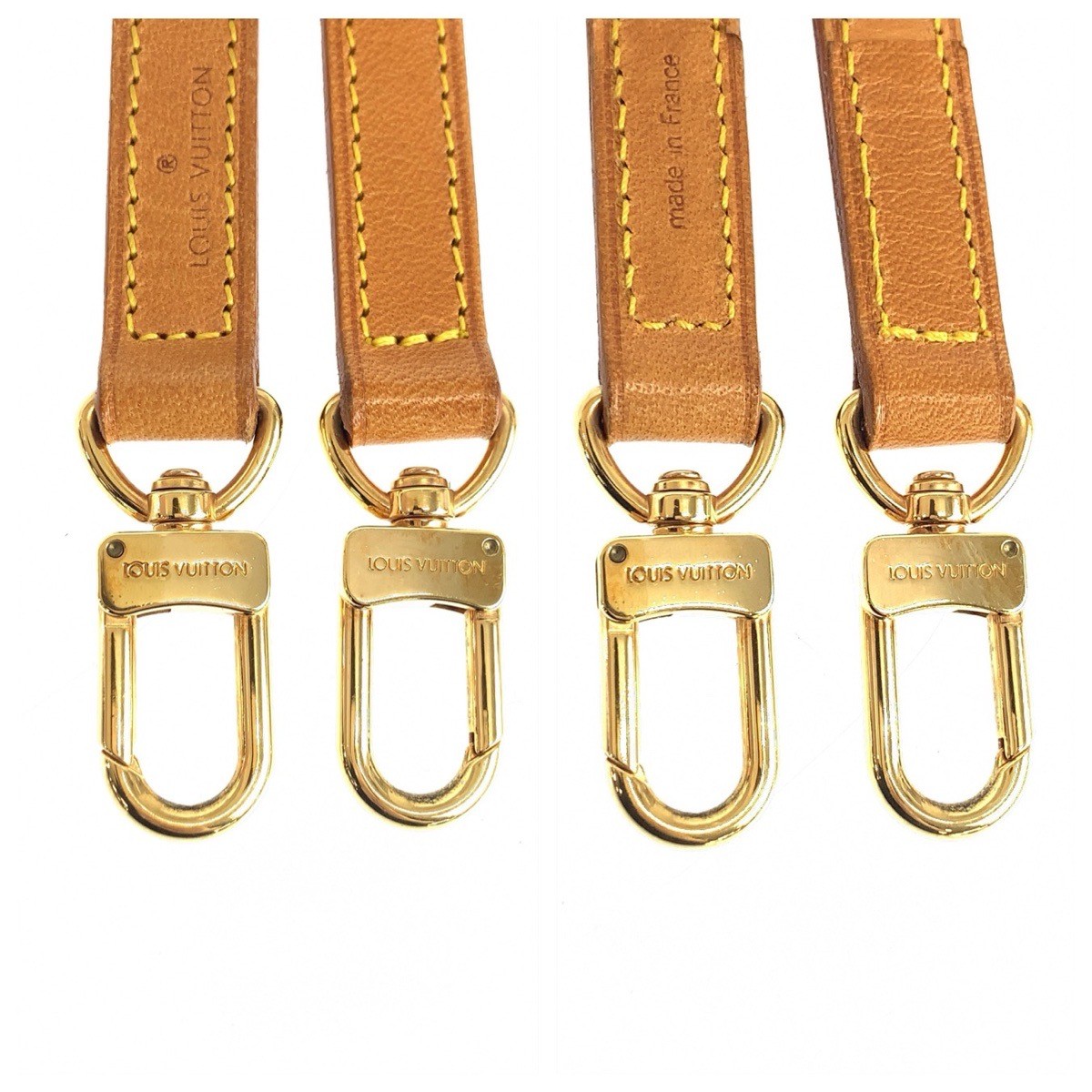 LOUIS VUITTON Nume leather Shoulder strap Beige Brown Gold Hardware leather LV