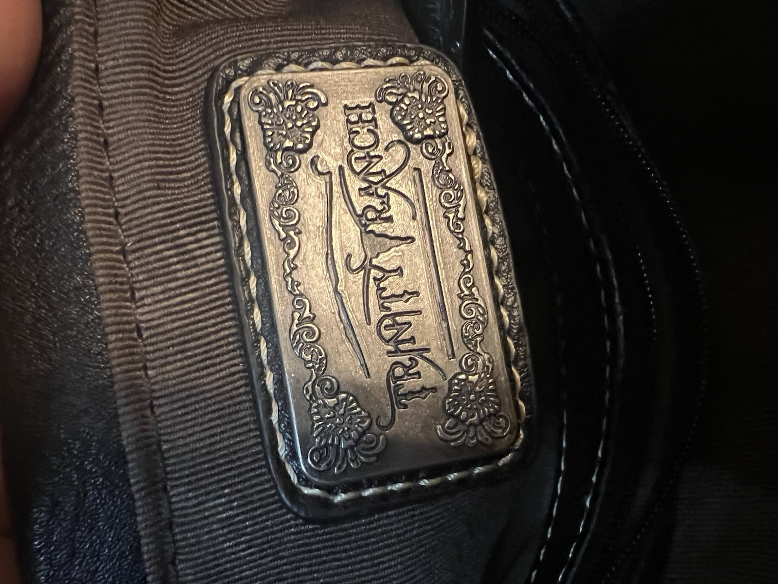 Trinity Ranch Black Leather Purse with Fringe and Rhinestones Western Cowgirl
