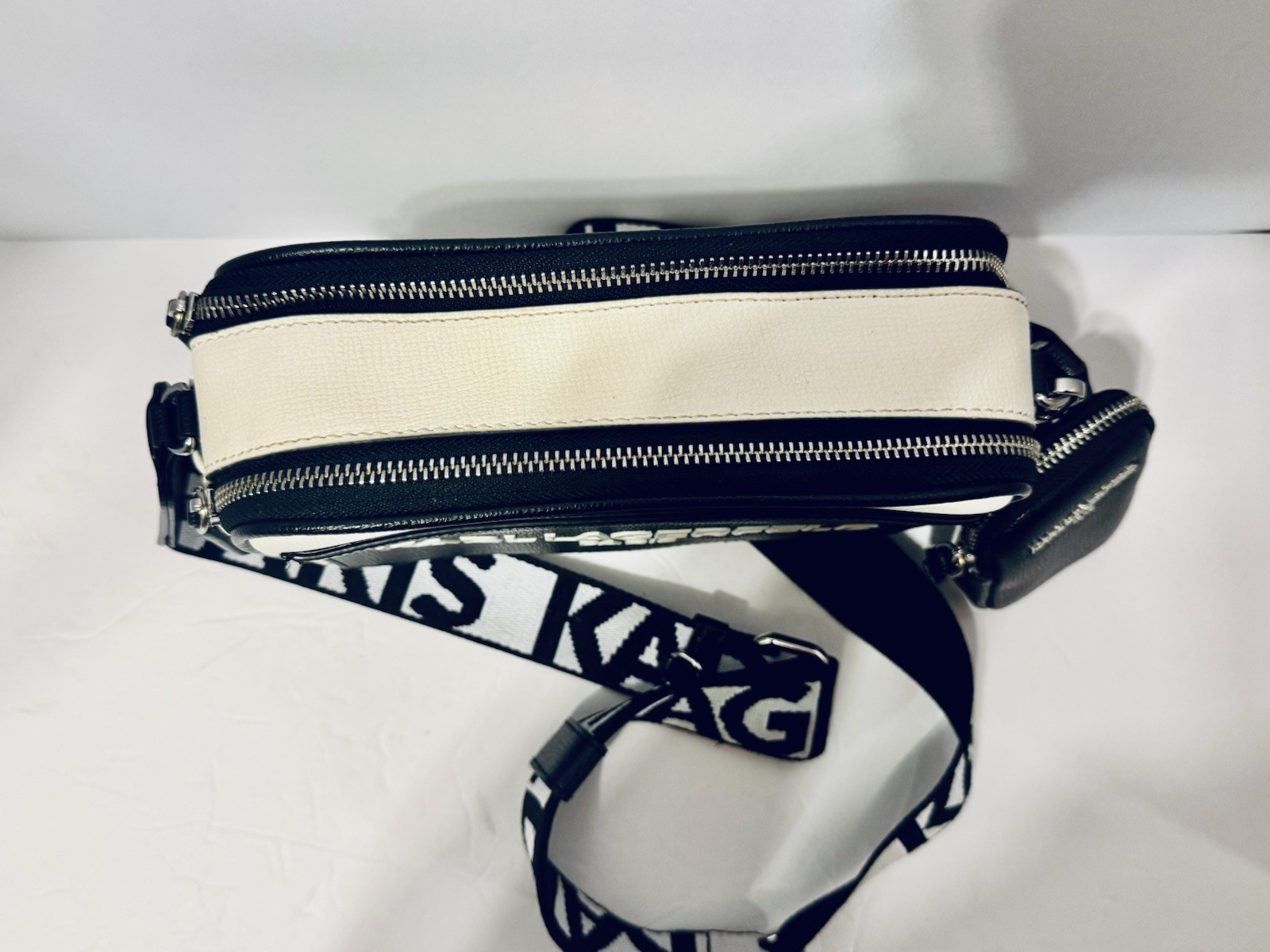 New Karl Lagerfield Small Black/White Crossbody Gorgeous Bag
