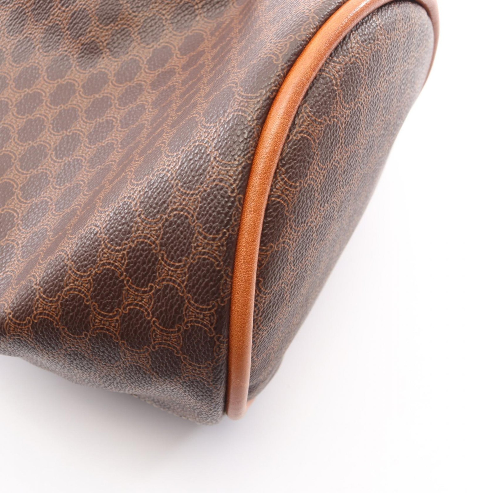 CELINE Macadam Rucksack Backpack PVC coated canvas leather Brown Used Women