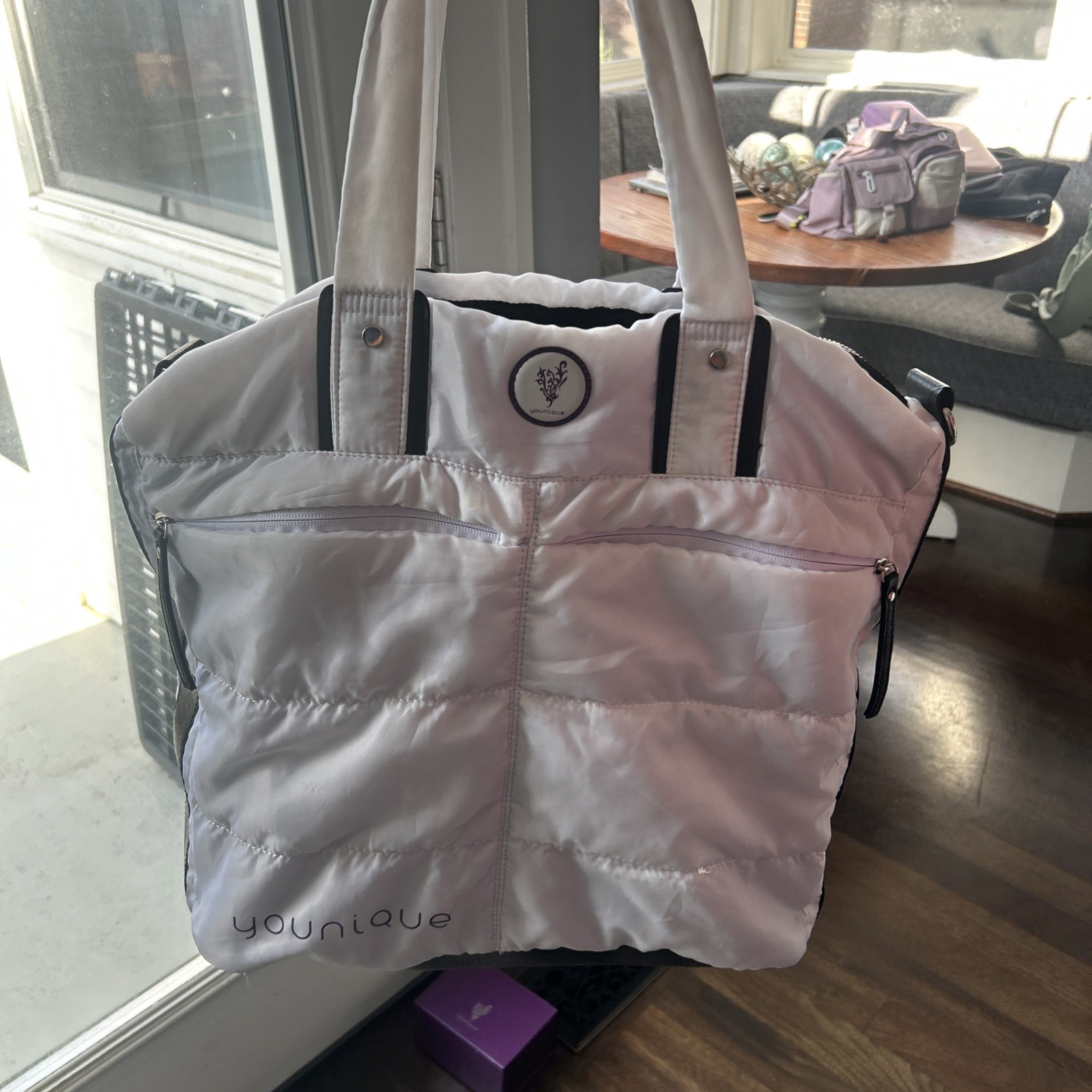 Younique Convention Swag Crossbody Bag Tote Large White