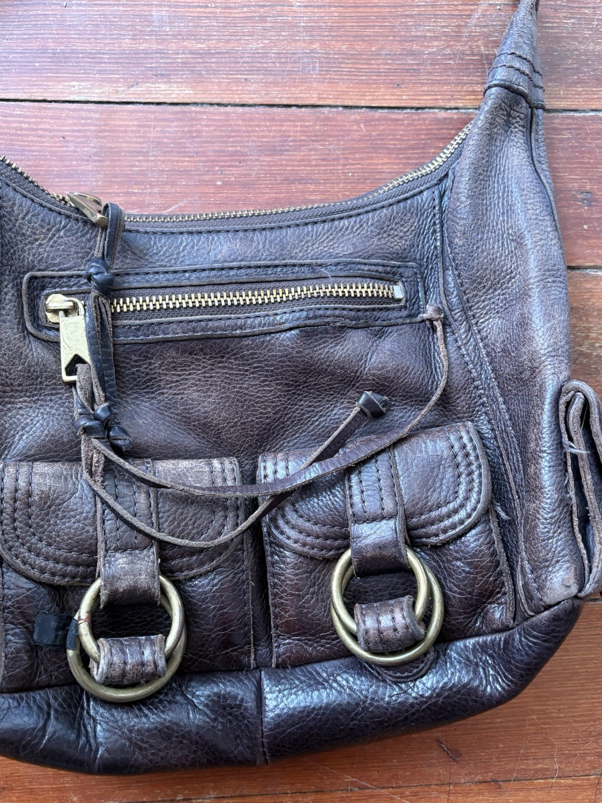Banana Republic Brown Leather Hobo Slouchy Shoulder Bag Handbag Purse