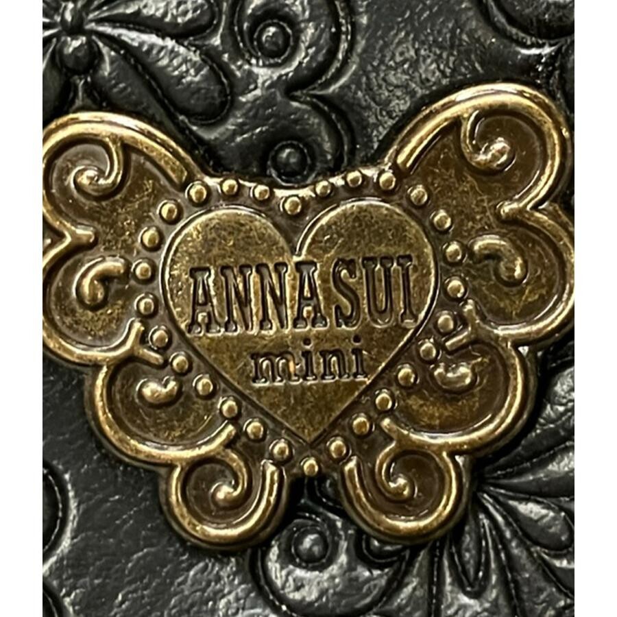 ANNA SUI Black Floral Crossbody Bag Women Adjustable Strap Zip 11.5cm B