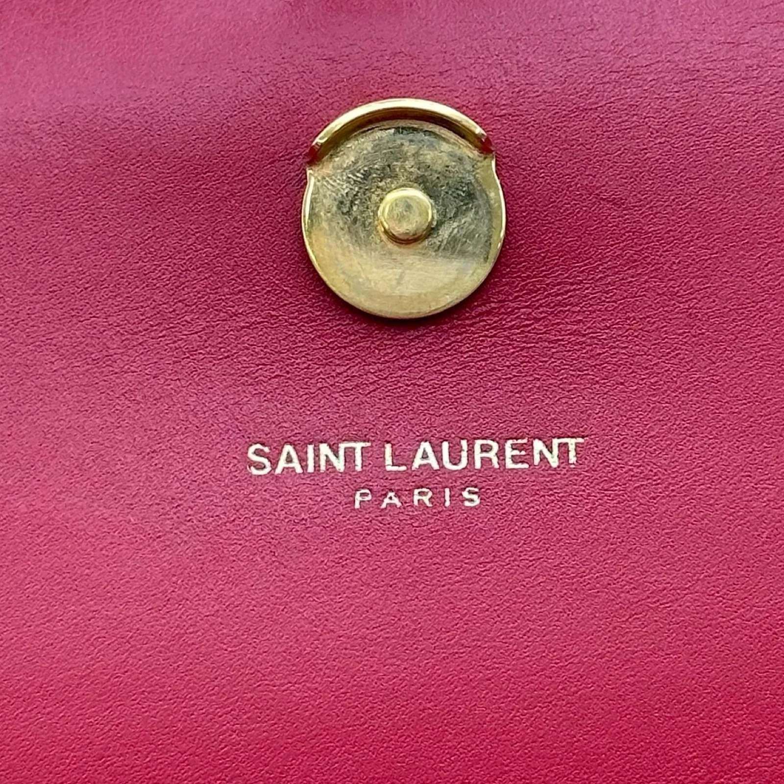 SAINT LAURENT Kate Chain Shoulder Red Leather Shoulder Bag 354119 #OKB6402