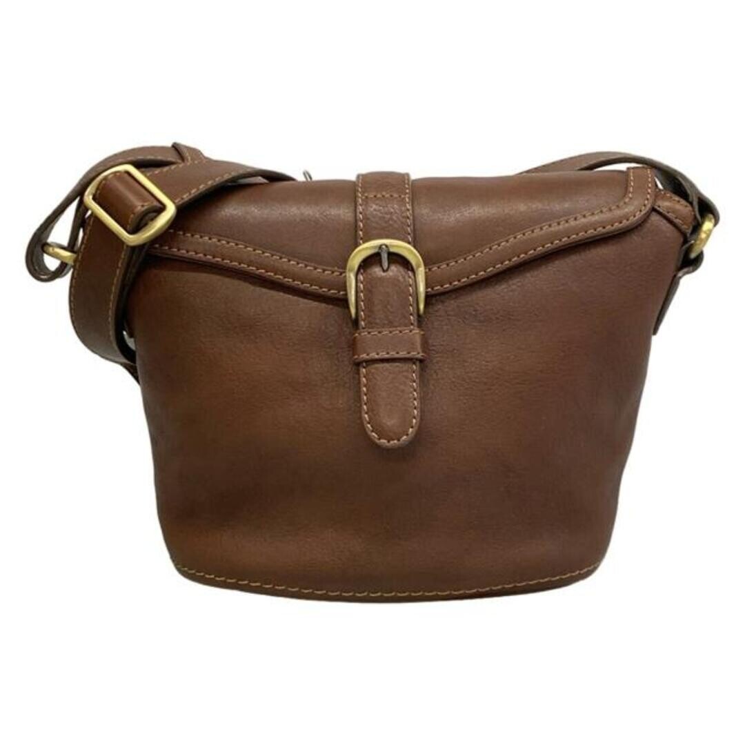 Tsuchiya Kaban Leather Canvas Shoulder Bag Dark Brown Beige Auth Made in JAPAN