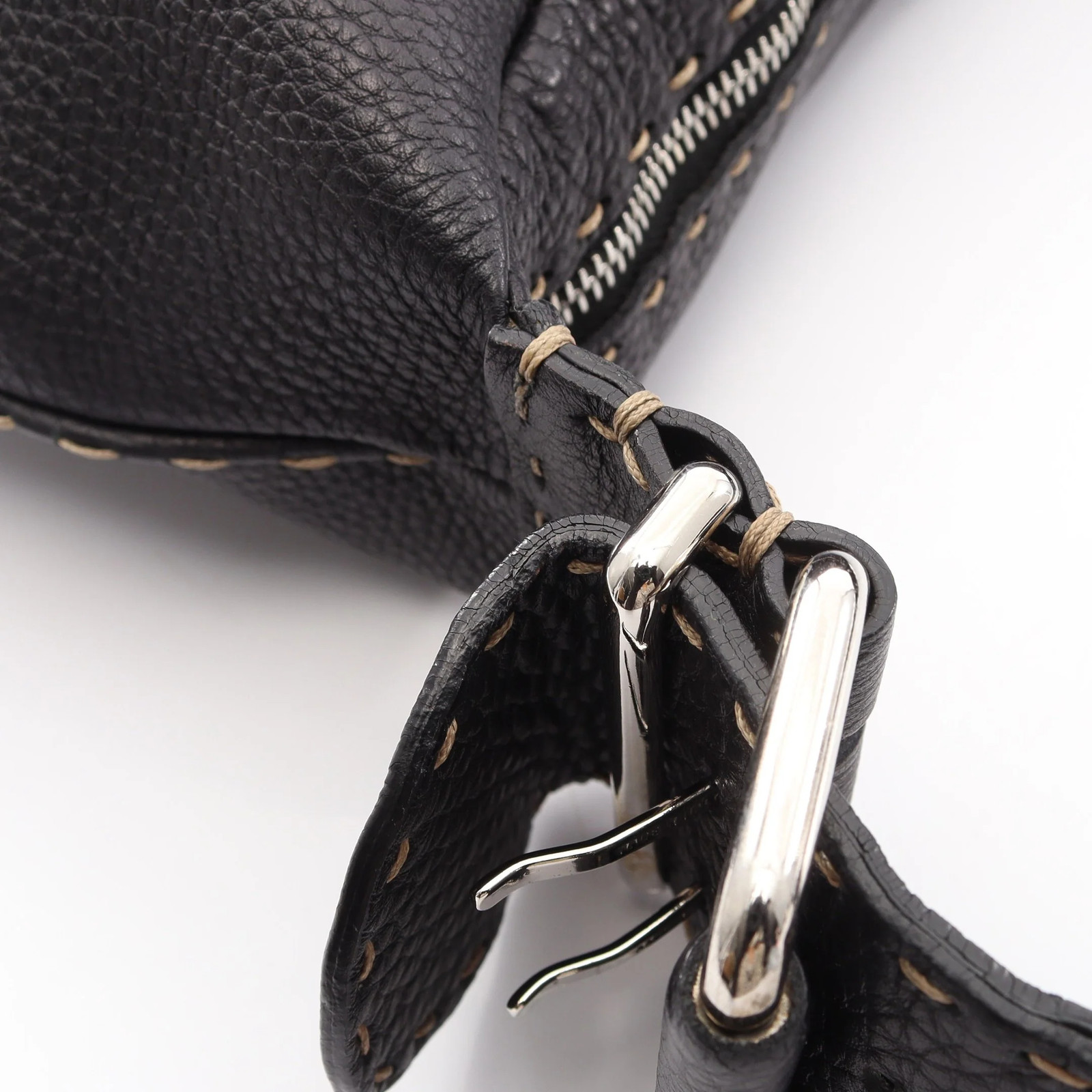 Fendi Shoulder Bag Black Leather #RCB13683