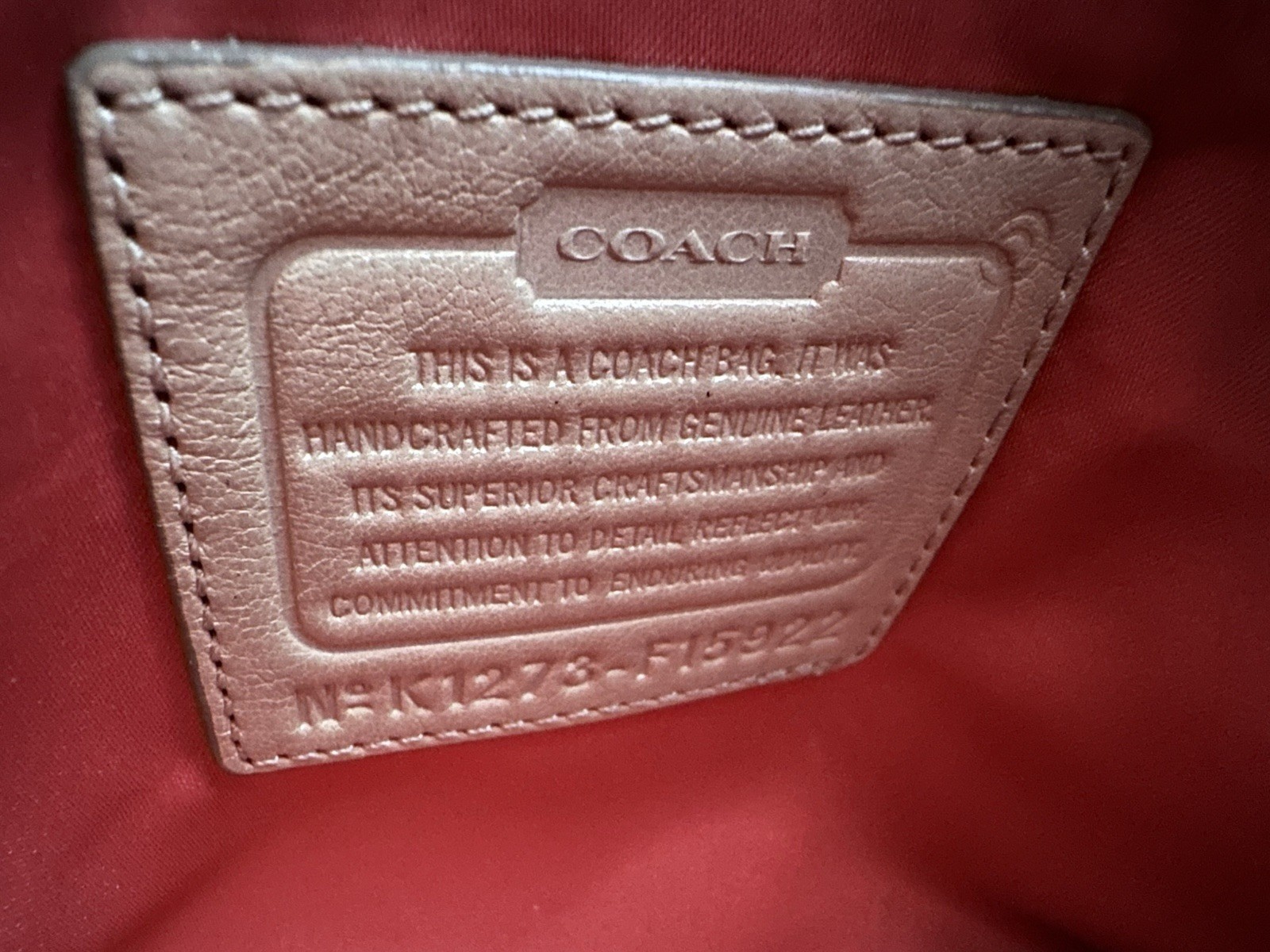 COACH MADISON EMBOSSED LEATHER SOPHIA GOLD CHAMPAGNE SHOULDER HANDBAG F15922