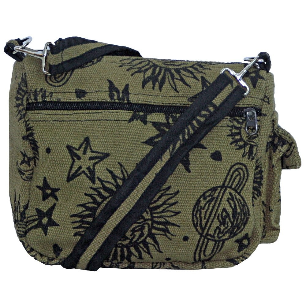 Sun Moon Stars and Planets Celestial Hippie Boho Crossbody Single Shoulder Ba…