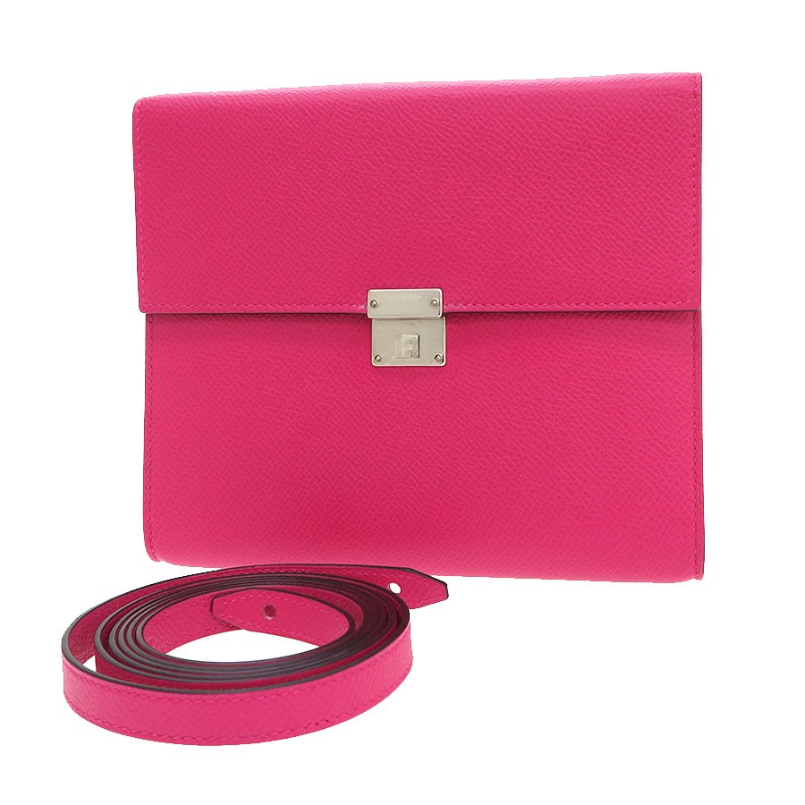 Hermes Click 16/Verso 16 Verso Epsom Pink Shoulder Bag 2020 Y Stamp #SAB16943
