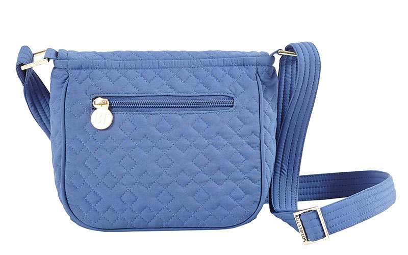 bella taylor Heritage Blue Microfiber Cotton Quilted Mini Saddle Crossbody Bag