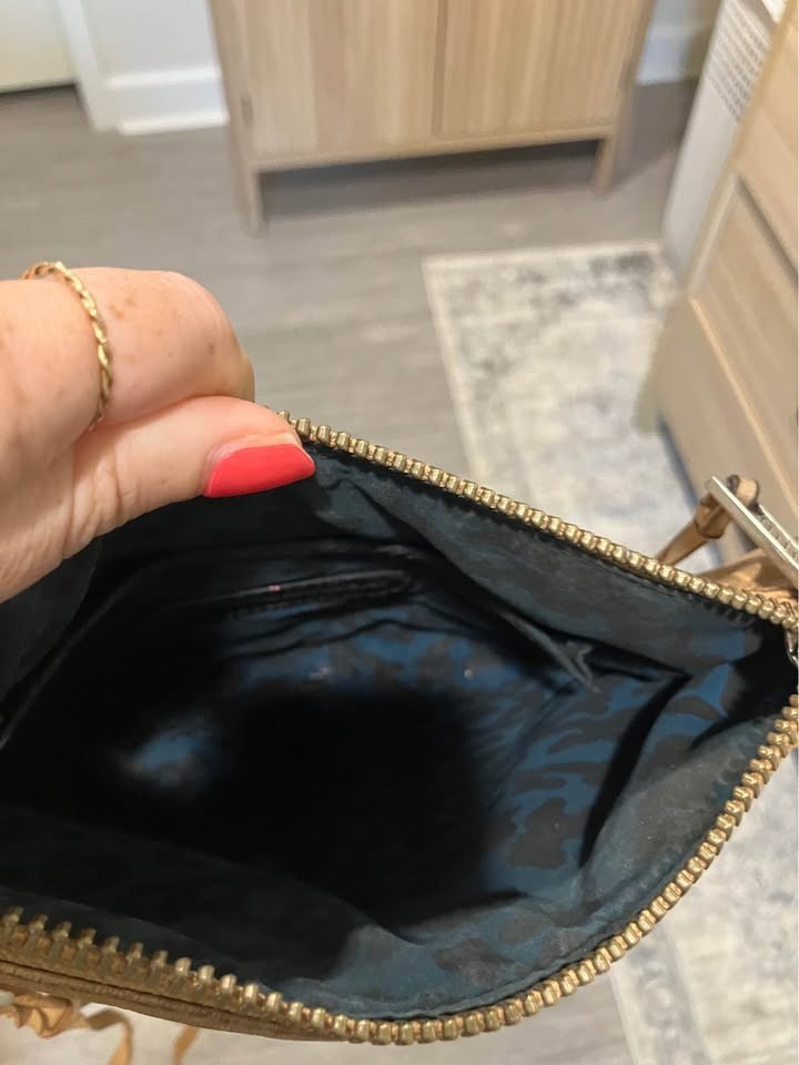 Rebecca Minkoff Tan Leather Chain Strap Zipper Closure Crossbody Bag