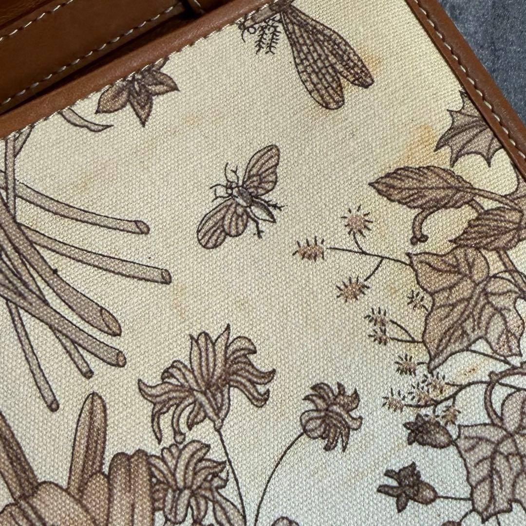 Gucci GG Shoulder Bag Brown Leather Canvas 28x19cm Used Bag