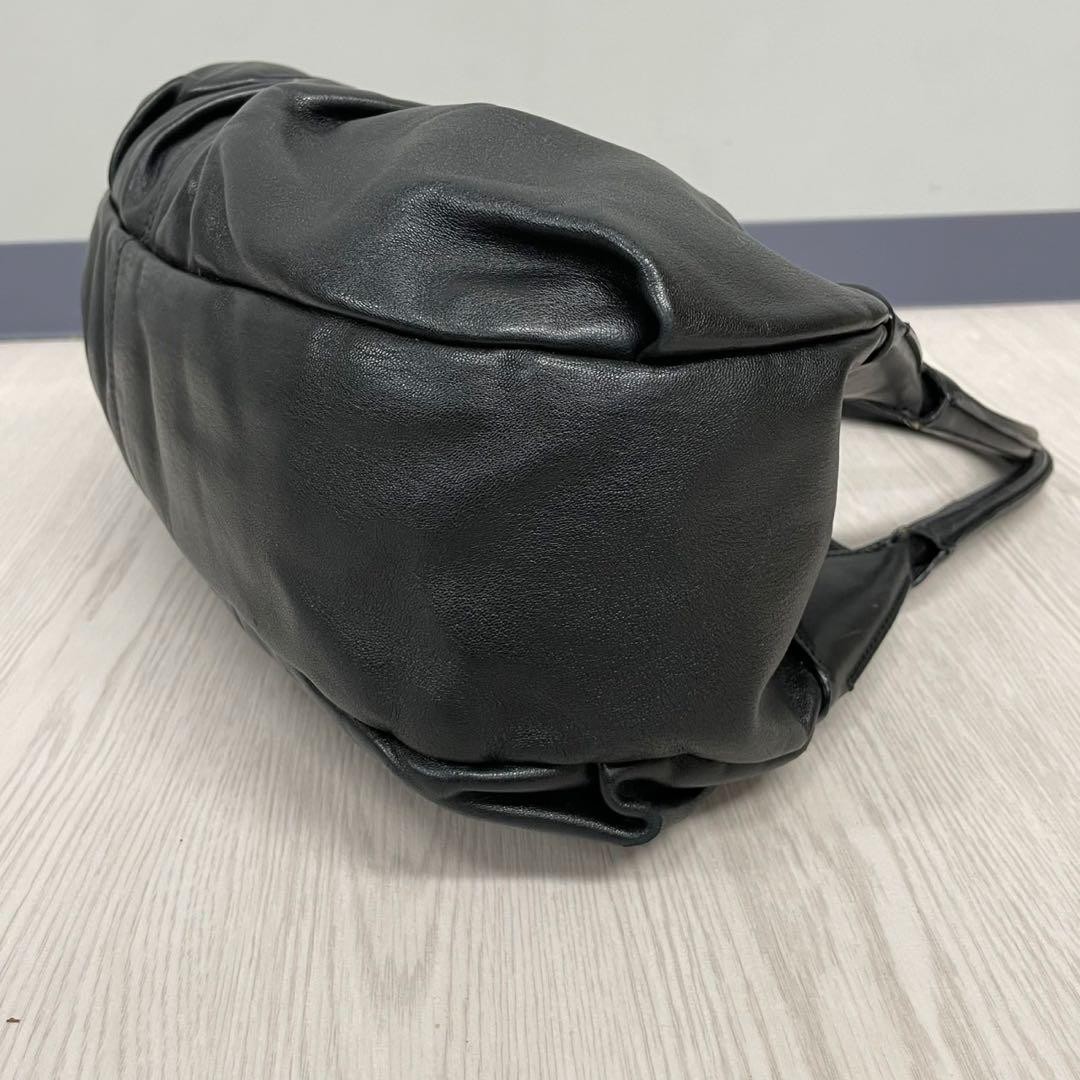 Bruno Magli Bow Handbag Tote Bag Purse Leather in Black USED Good Condition