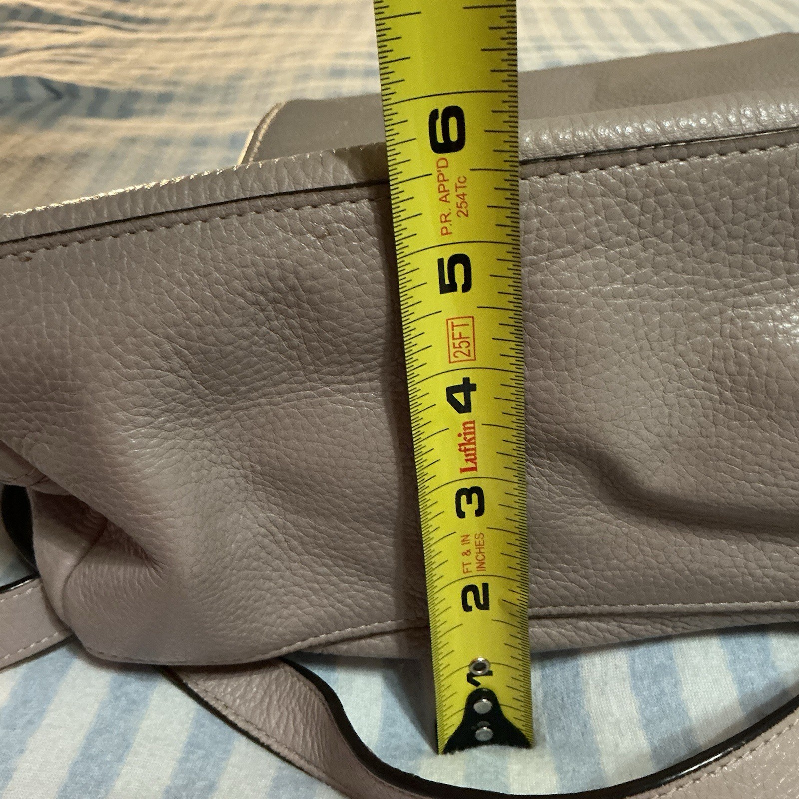Coach Elle F72645 Taupe Leather Backpack Medium Bag Tassel Pull Drawstring Nice!