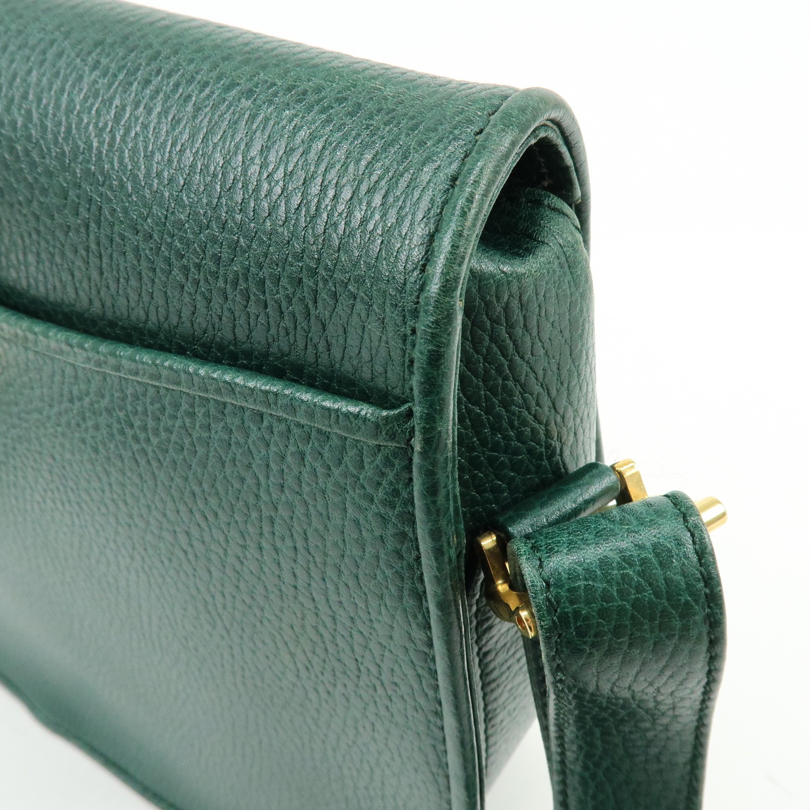 Cartier Must de Cartier Leather Flap Shoulder Bag Green Authentic Used F/S