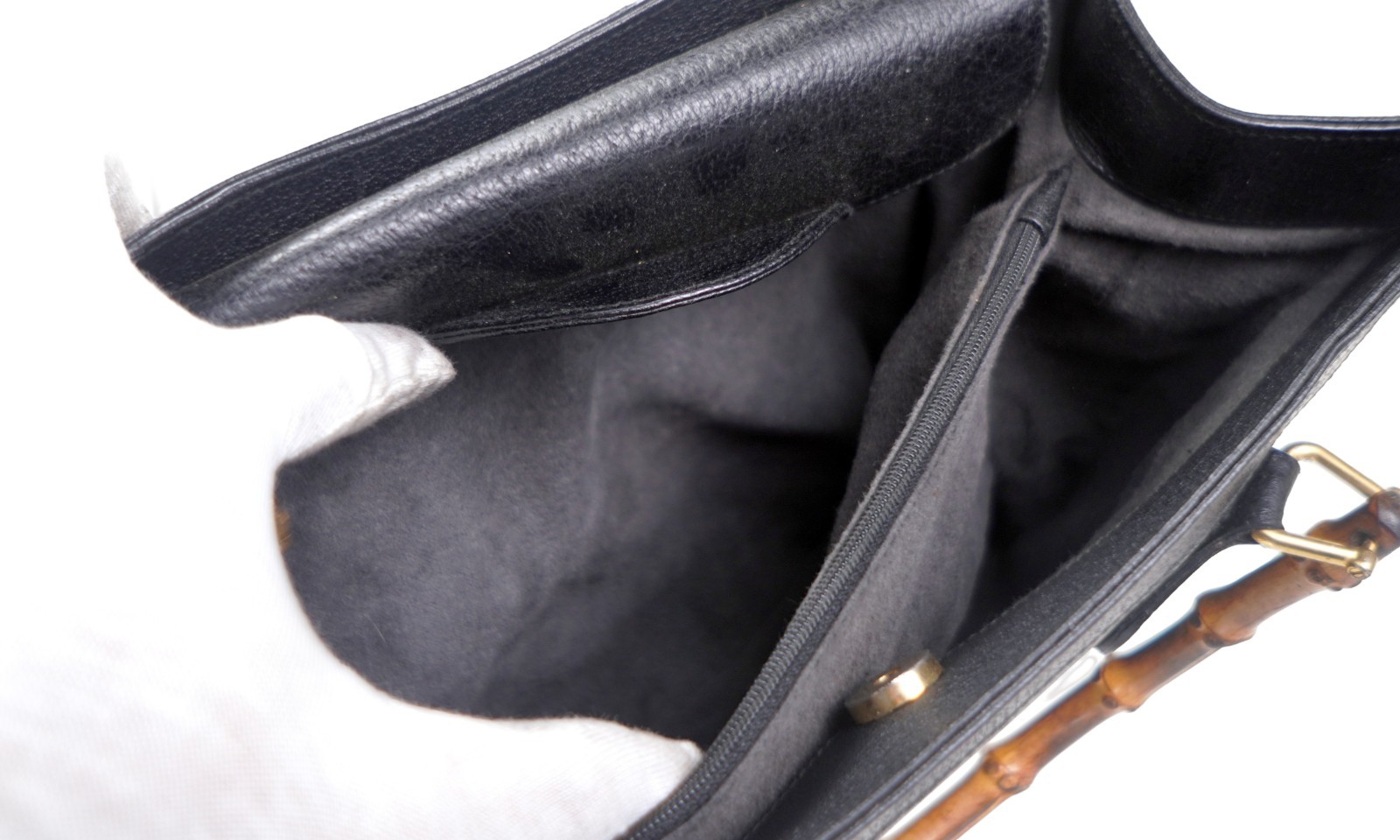 Authentic GUCCI Black Leather Diana Bamboo Shopper Tote Bag Italy Princess Fav