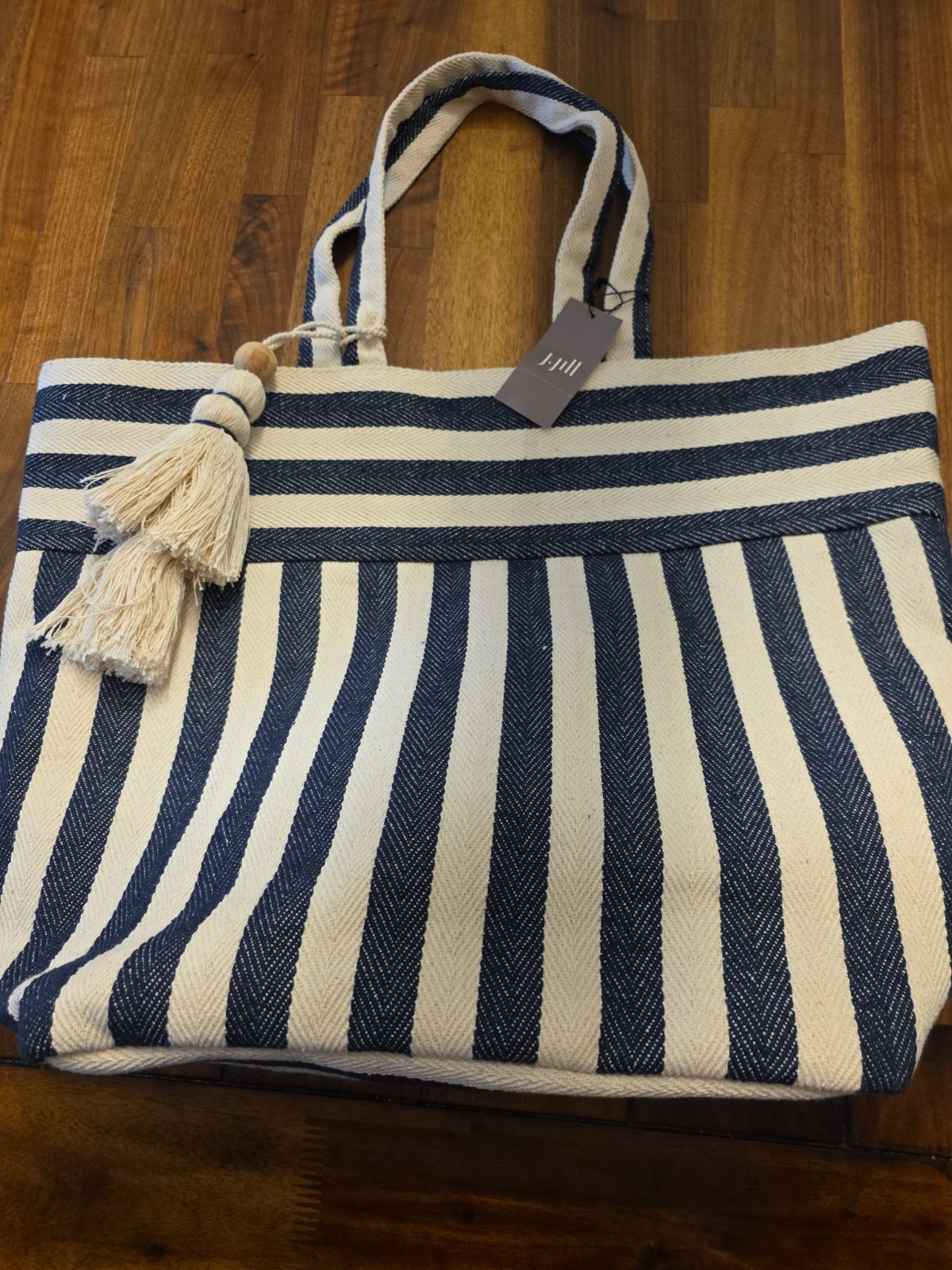 J.Jill – NEW Gorgeous Woven-Stripes Large Canvas Tote – NEW