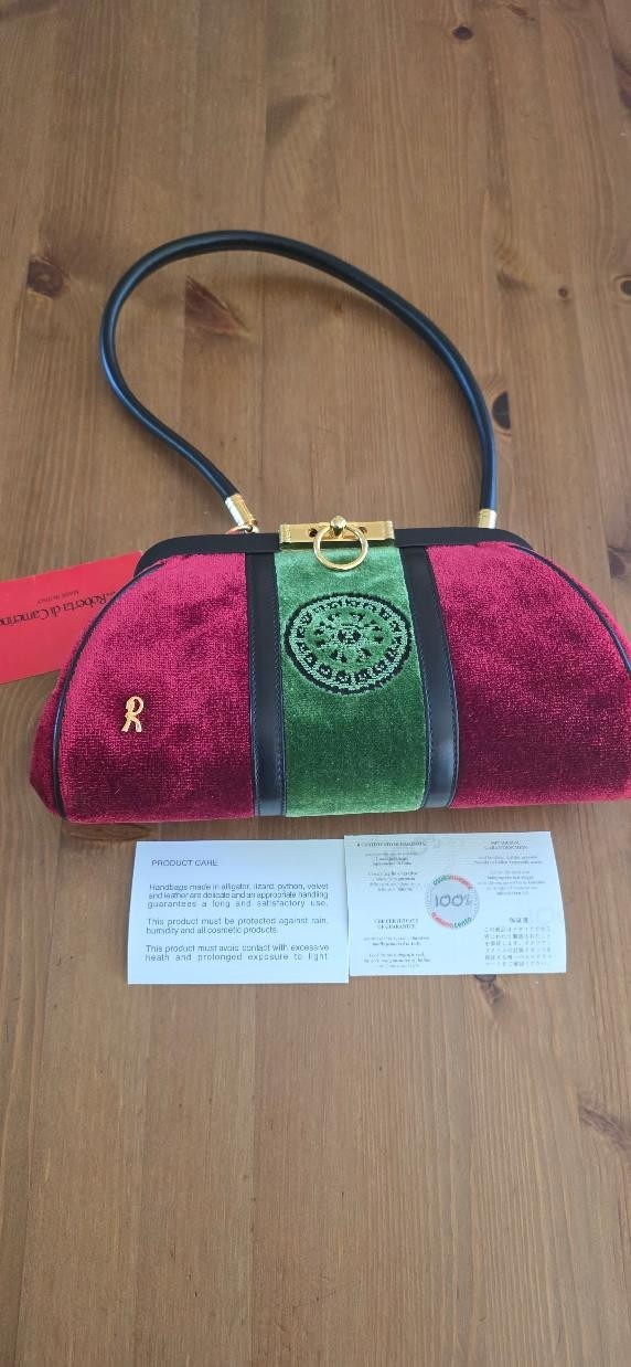 Roberta Di Camerino Bagonghi Velvet Red Navy Bag