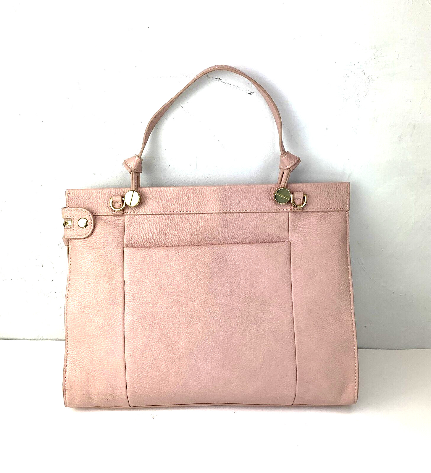 Foley & Corinna blush pink pebble faux leather Satchel bag M size.