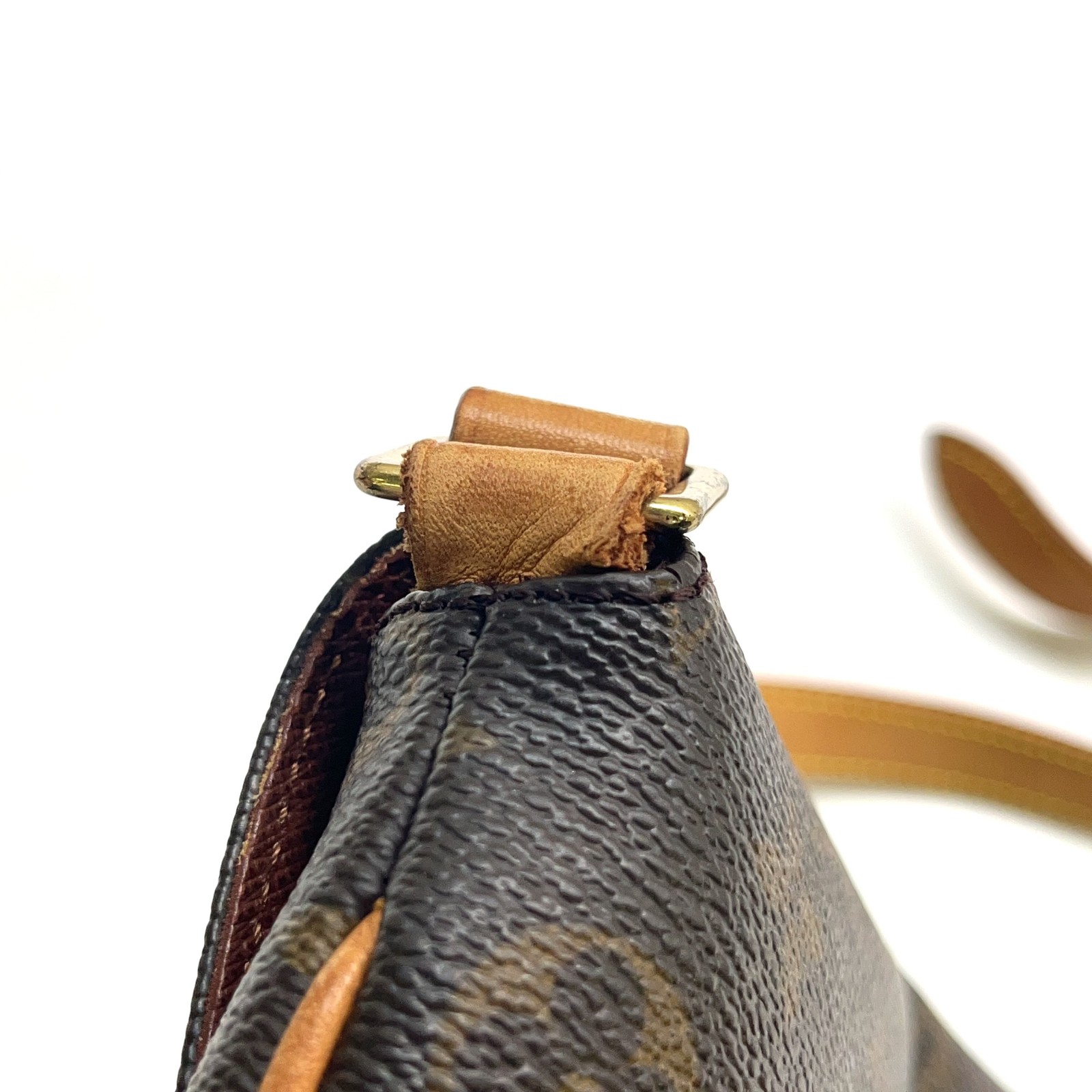 LOUIS VUITTON Musette Tango long strap monogram Shoulder bag Brown Leather PVC