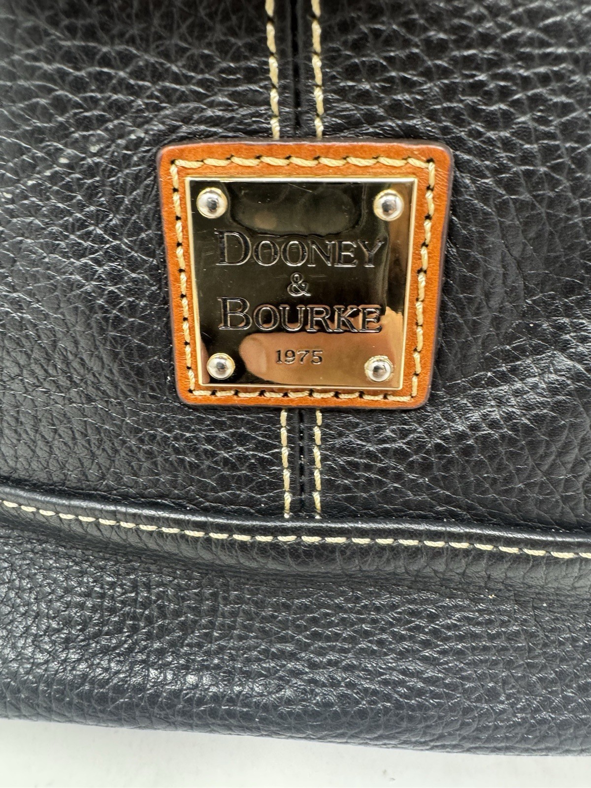 Dooney & Bourke Black Leather Shoulder Bag Shoulder Bag, Some Wear As Shown