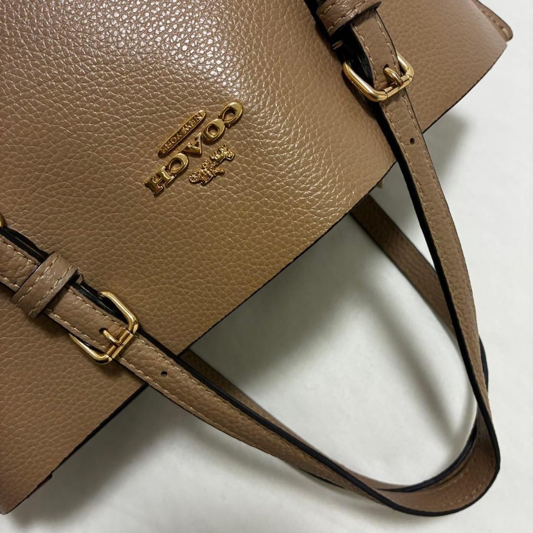 COACH Molly Tote 25 Brown Leather 2WAY Shoulder Bag