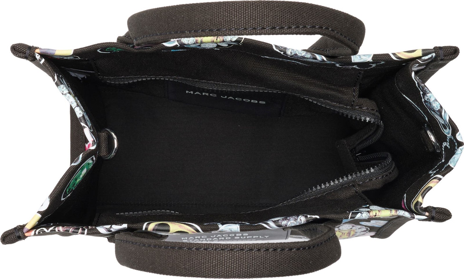 Marc Jacobs Sticker Print Canvas Tote Black Limited Edition New JL026049