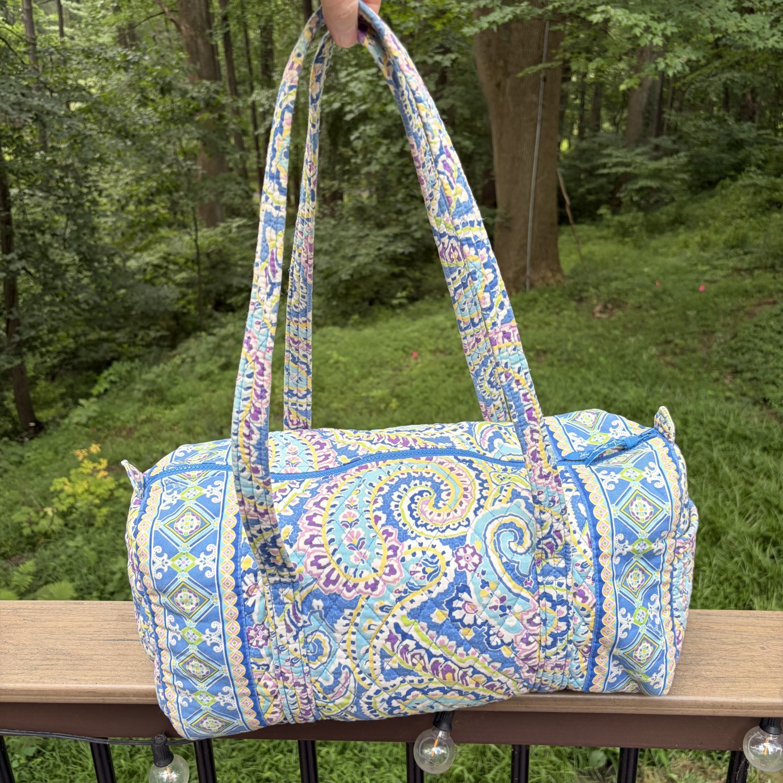 Vera Bradley Capri Blue Small Duffel Bag EUC From 2007 No Visible Flaws