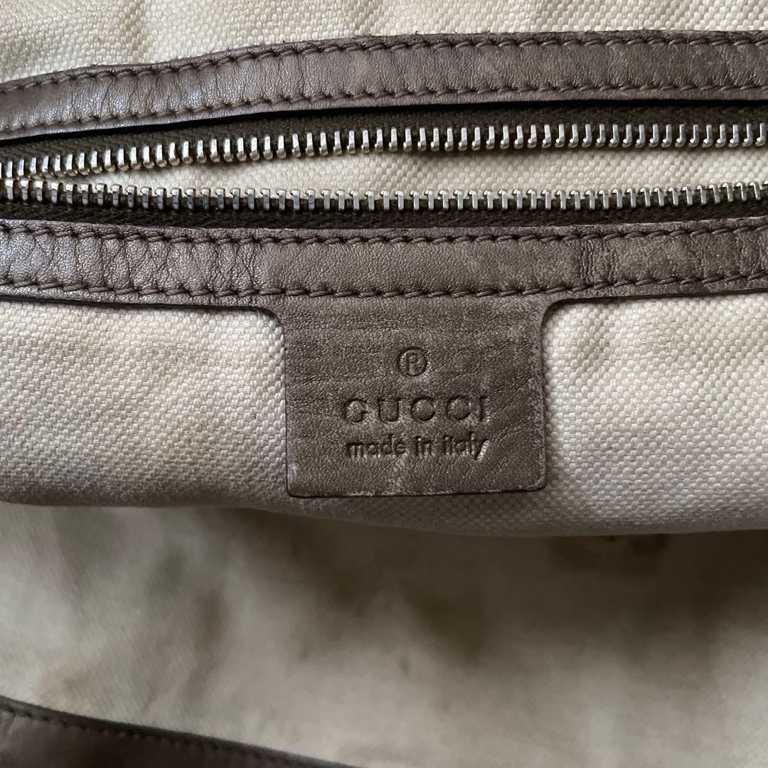 GUCCI GG Canvas Leather Tote Bag Brown Women Auth 9.84 x 16.92 x 5.90inch
