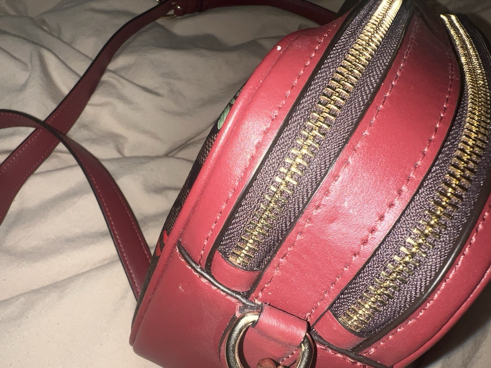 COACH Jes Crossbody in Signature Canvas with Heart Petal Print C7617 Brown Multi