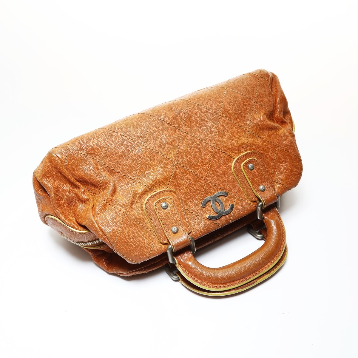 Authentic CHANEL Series 10, 2003-2004, Caviar Skin, Wild Stitch Handbag Bro…