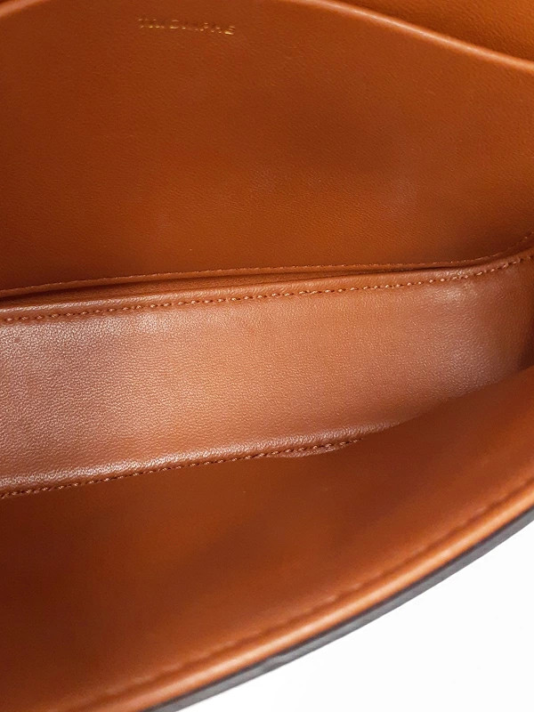 Celine Triomphe Canvas Claude 194142CUZ.04LU Leather Tan Brown Shoulder Bag