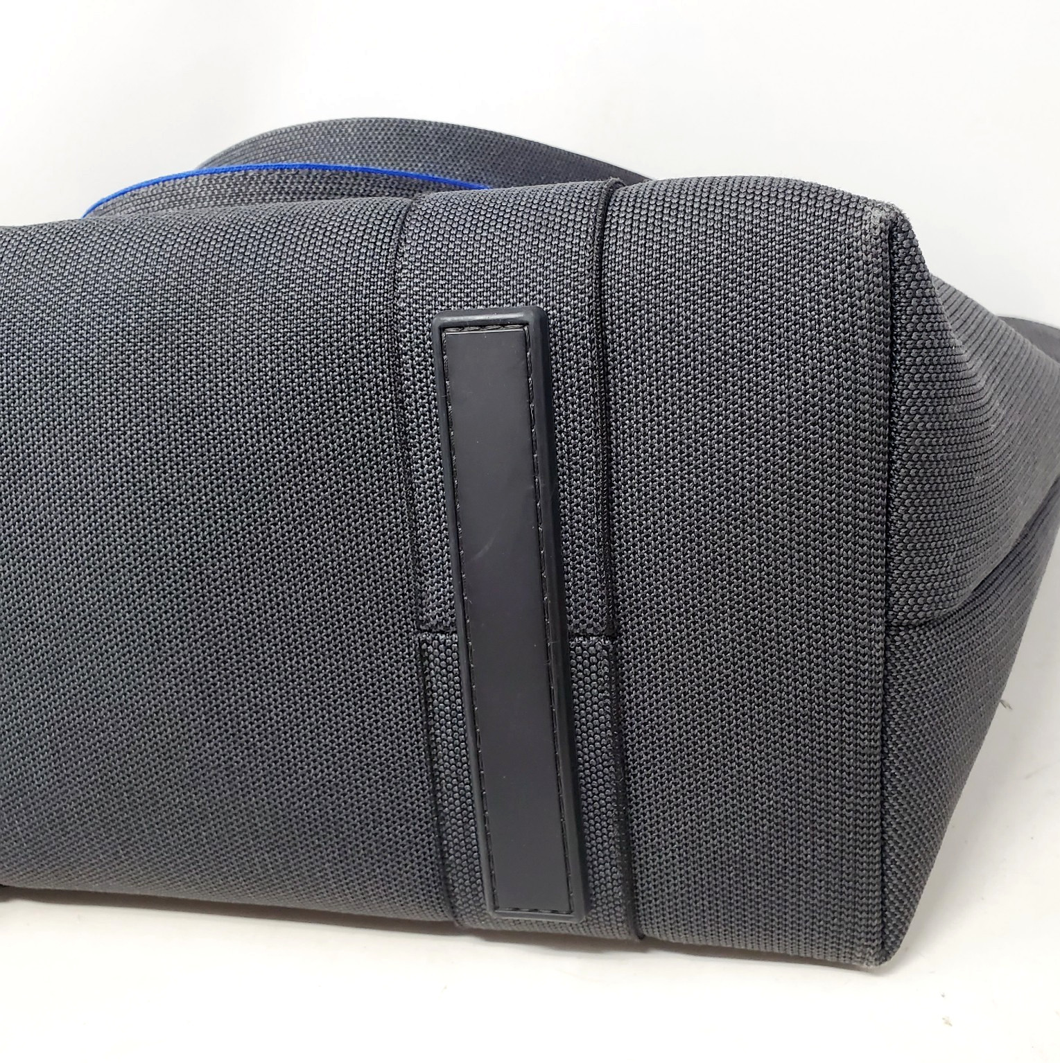Rothy’s The Essential Tote Dark Grey Blue Trim Large Beach Work Office Bag