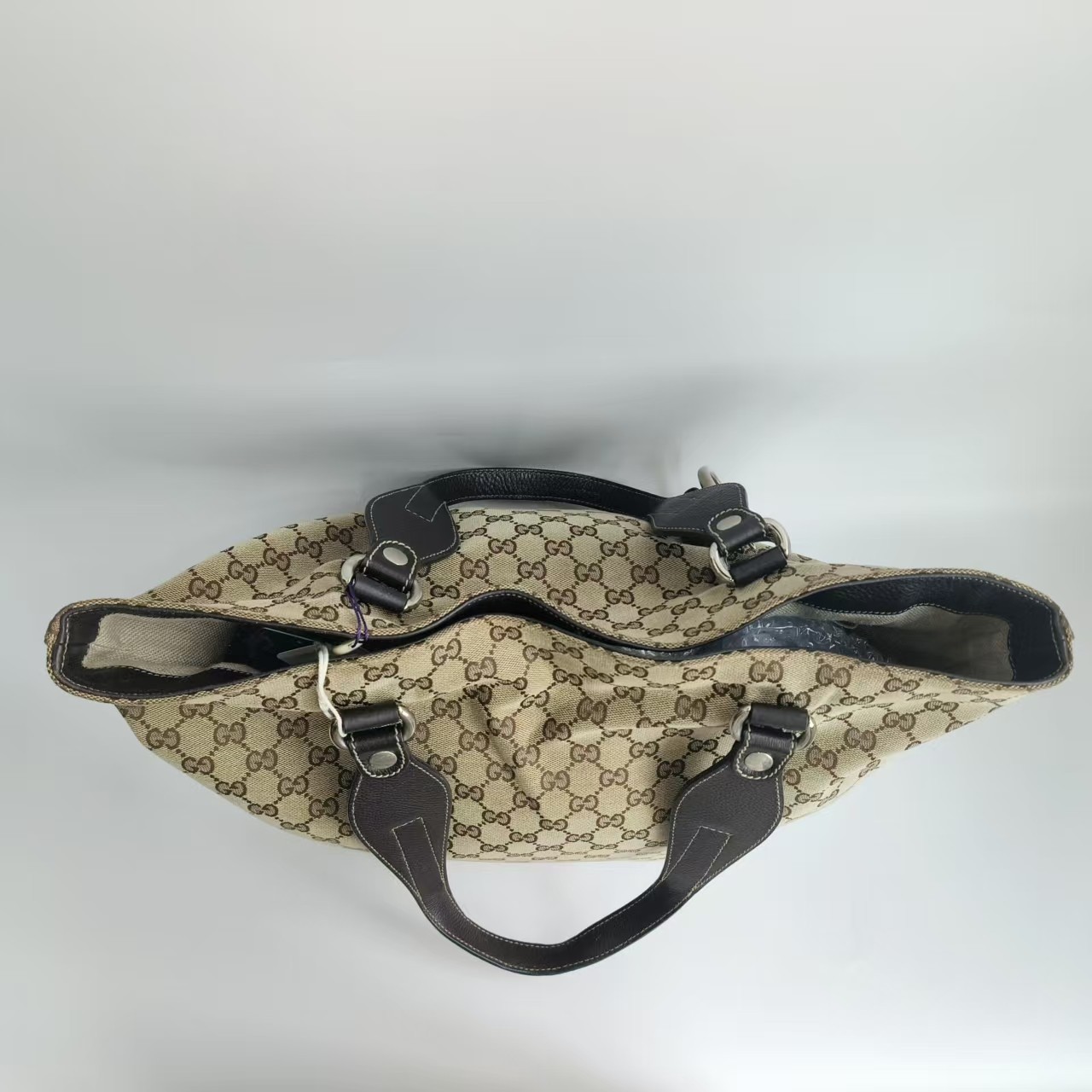 Vintage Gucci GG Canvas Tote Bag (Horsebit Charm Style)