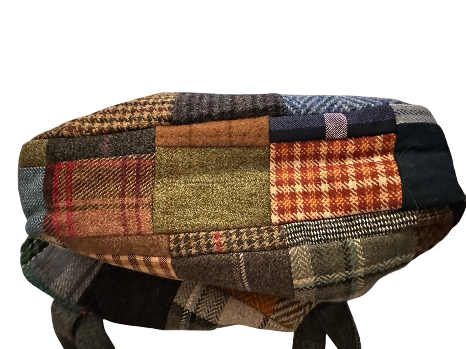 Donegal Ireland Tweed Wool Patchwork Tote Bag By Hanna Hats Lined Double Handle