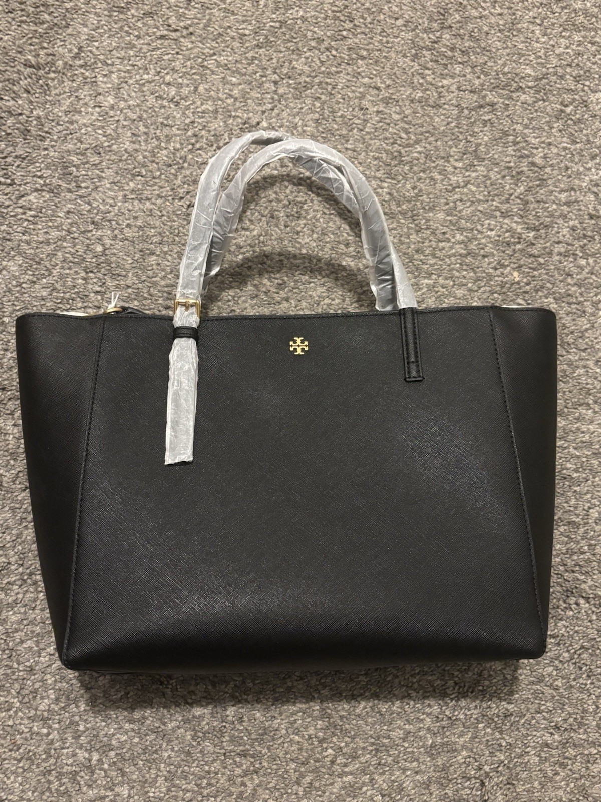 Tory Burch Emerson Small Tote Bag Black NWT
