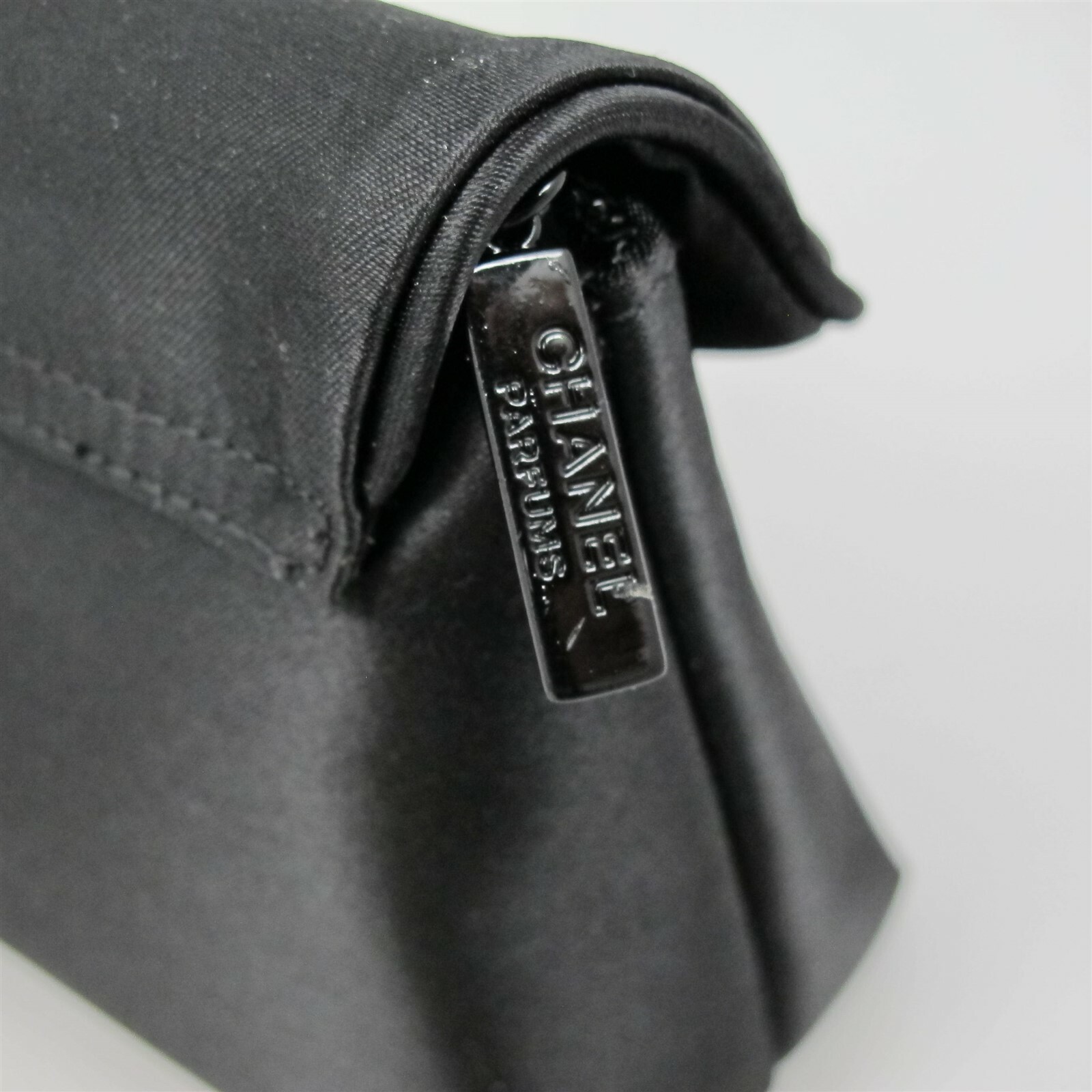 CHANEL Parfums Black Satin Makeup Clutch (ONLY) NIB **SEE NOTES**