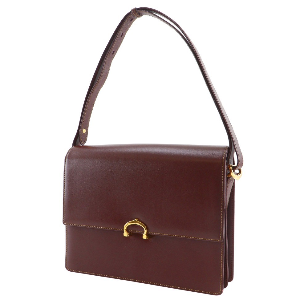 CARTIER Must Line Shoulder Bag Bordeaux Calfskin Women