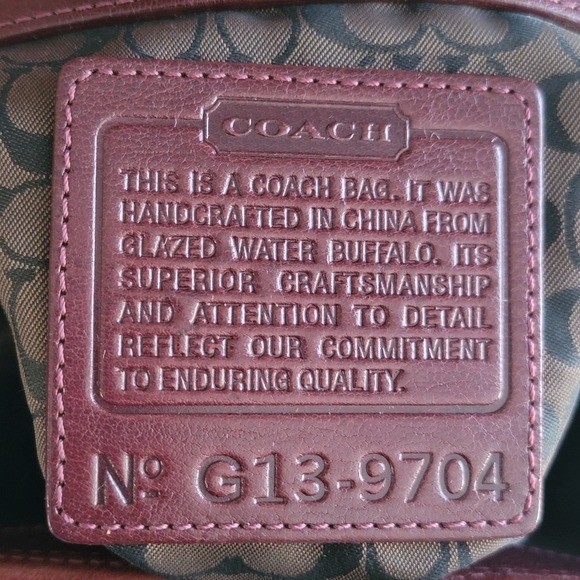 Coach 9704 Buffalo Hide Paper Bag Tote Mahogany Brown Leather Vintage Bag