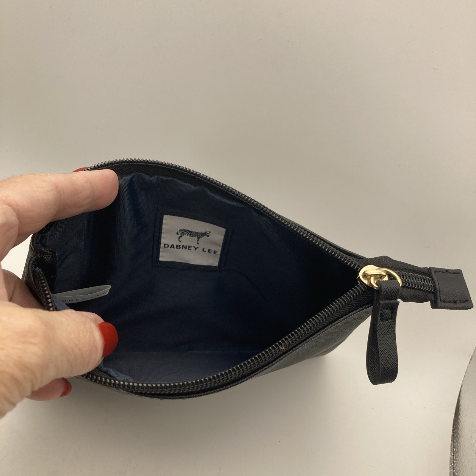 DABNEY LEE zipper Makeup Bag Purse Black Waterproof Clutch Zipper Never Used