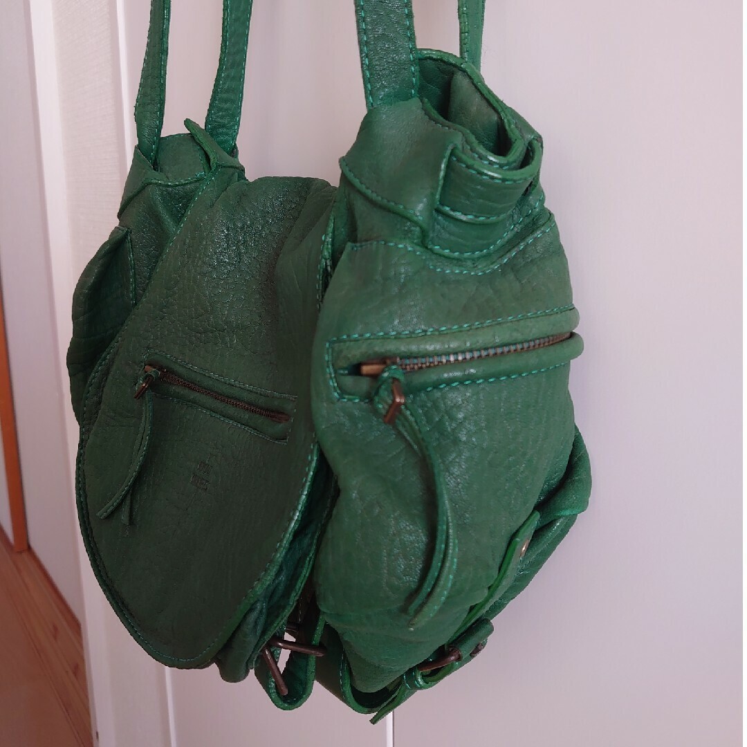 Jerome Dreyfuss Leather Bag Shoulder Bag Green Used from Japan gift