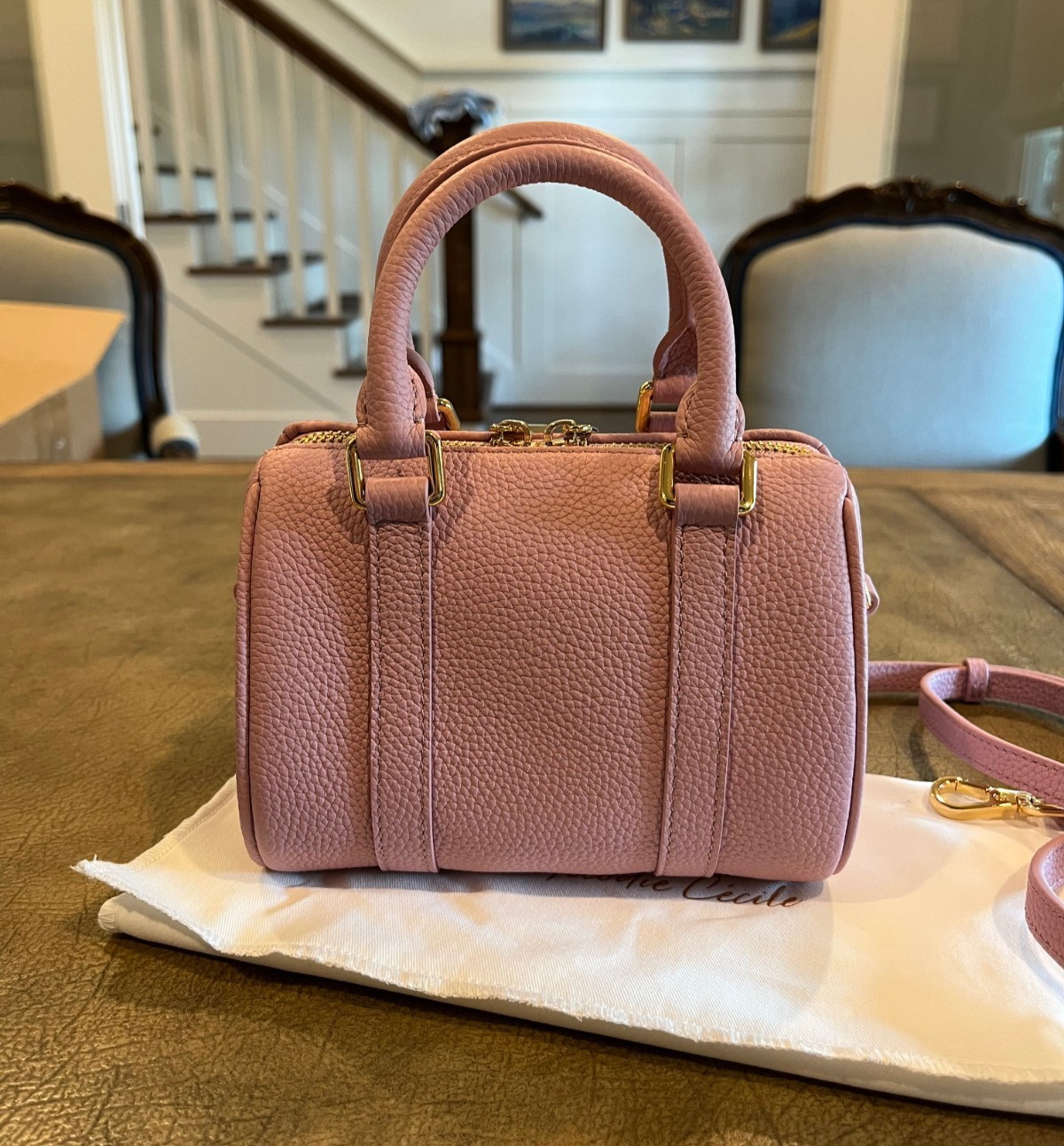 Dress Up Your Purse DUYP Nano Boston Bag and Mini M zip pouch – Dusty Pink New