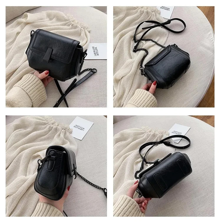 Women’s Korean Style Crossbody Shoulder Bag | Mini PU Leather Chain Purse